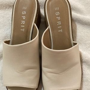 ESPRIT Ivory/white mules size 6.5